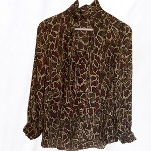 ZARA Long sleeve print blouse